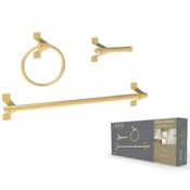 Wholesale - 3pc BROADWAY BRUSHED GOLD BATH HARDWARE SET C/P 6, UPC: 092903945953